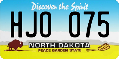 ND license plate HJO075