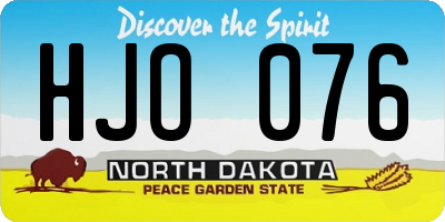 ND license plate HJO076