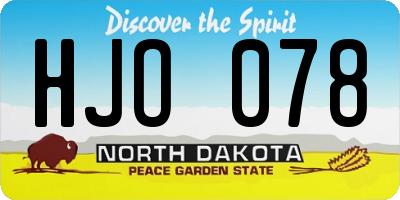 ND license plate HJO078