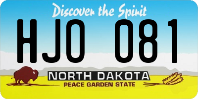 ND license plate HJO081