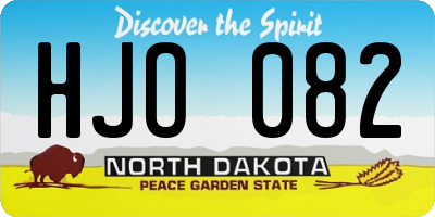 ND license plate HJO082