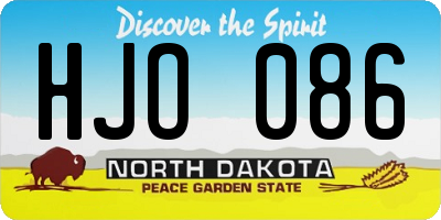 ND license plate HJO086