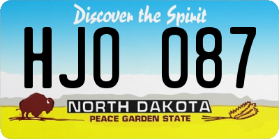 ND license plate HJO087