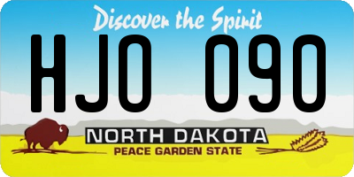 ND license plate HJO090