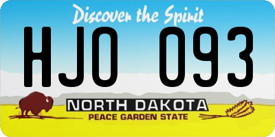 ND license plate HJO093