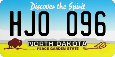 ND license plate HJO096