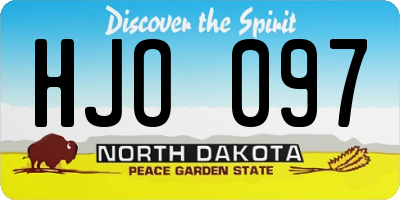 ND license plate HJO097