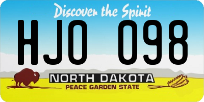 ND license plate HJO098