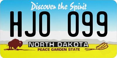 ND license plate HJO099