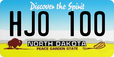 ND license plate HJO100