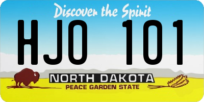 ND license plate HJO101