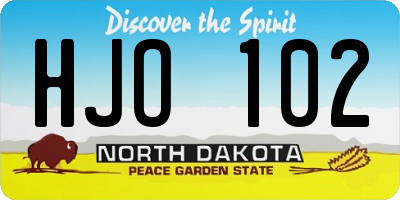 ND license plate HJO102