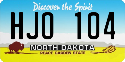 ND license plate HJO104