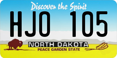 ND license plate HJO105