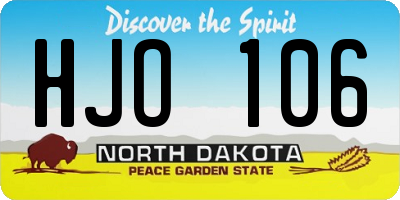 ND license plate HJO106