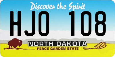 ND license plate HJO108