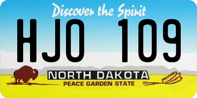 ND license plate HJO109