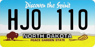 ND license plate HJO110