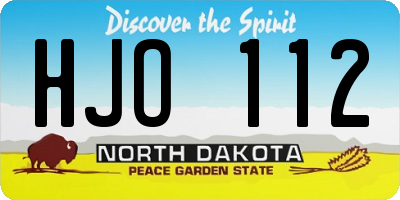 ND license plate HJO112