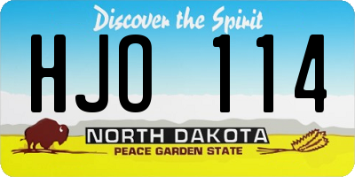 ND license plate HJO114