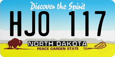 ND license plate HJO117