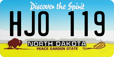 ND license plate HJO119