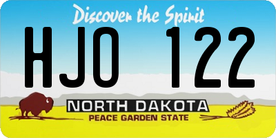 ND license plate HJO122