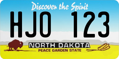 ND license plate HJO123