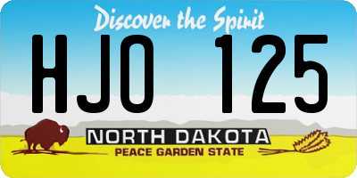 ND license plate HJO125