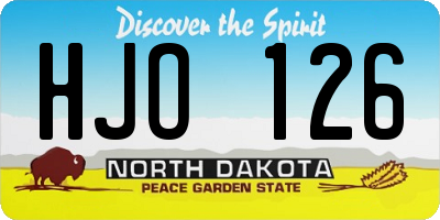 ND license plate HJO126