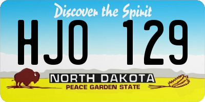 ND license plate HJO129