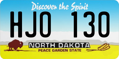 ND license plate HJO130