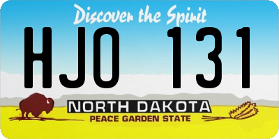 ND license plate HJO131