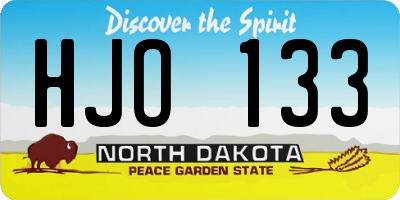 ND license plate HJO133