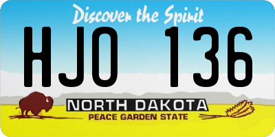 ND license plate HJO136