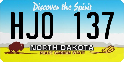 ND license plate HJO137