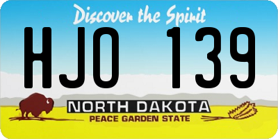 ND license plate HJO139