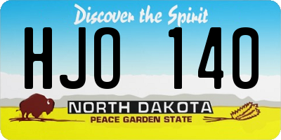 ND license plate HJO140