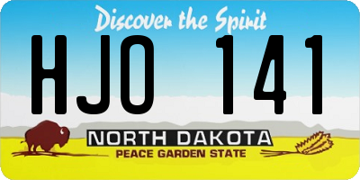 ND license plate HJO141