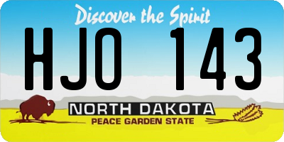 ND license plate HJO143