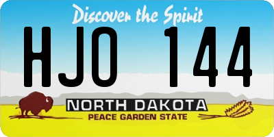 ND license plate HJO144