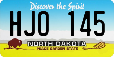 ND license plate HJO145