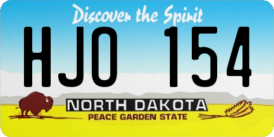 ND license plate HJO154