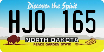 ND license plate HJO165