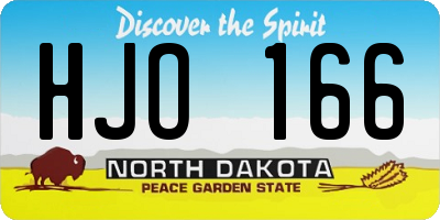 ND license plate HJO166