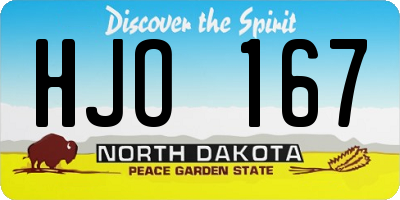 ND license plate HJO167