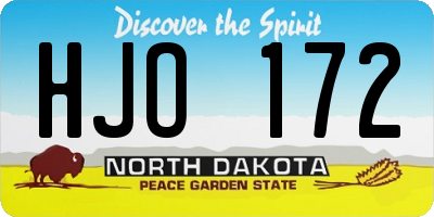 ND license plate HJO172