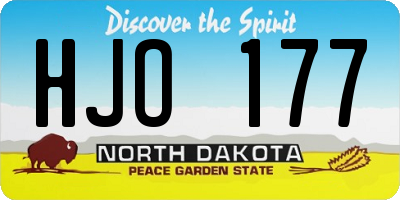 ND license plate HJO177