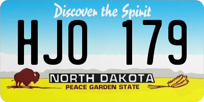 ND license plate HJO179