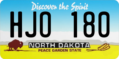 ND license plate HJO180